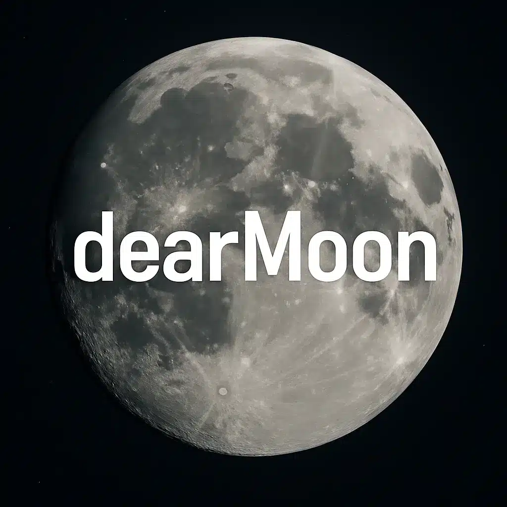 満月に重ねたdearMoonと書かれた画像