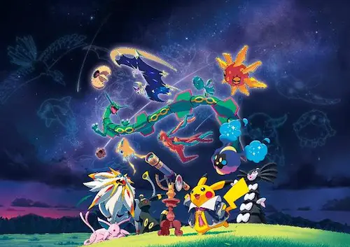 星空の下、ピカチュウや宇宙に関連するポケモンが集う「ポケモン天文台」公式ビジュアル