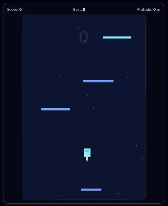 Space Doodle（縦スクジャンプ）のプレイ画面