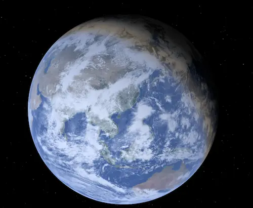 NASA Eyesで表示した地球のイメージ