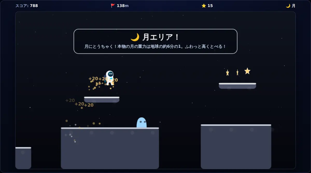 コスモアスレチックのプレイ画面